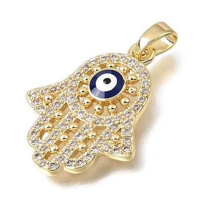 Brass Micro Pave Clear Cubic Zirconia Pendants KK-C263-22B-G-1