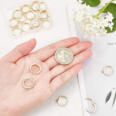 Brass Huggie Hoop Earring Findings KK-AR0001-37G-1