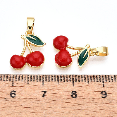 Brass Enamel Charms KK-N254-219G-1
