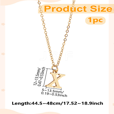 304 Stainless Steel Letter Pendant Necklaces NJEW-LP0001-53X-G-1