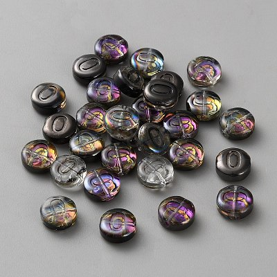 Transparent Electroplated UV Plating Glass Beads GLAA-TAC0024-12C-O-1