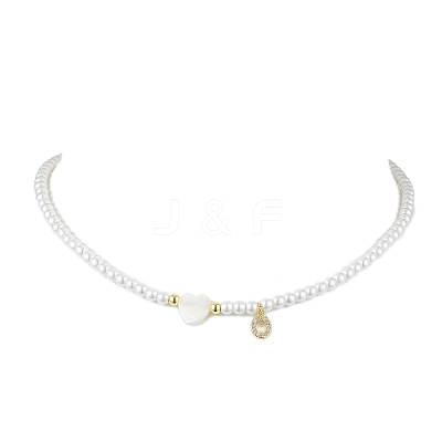 Brass Micro Pave Grade AAA Cubic Zirconia Letter Pendant Necklaces NJEW-JN04771-15-1