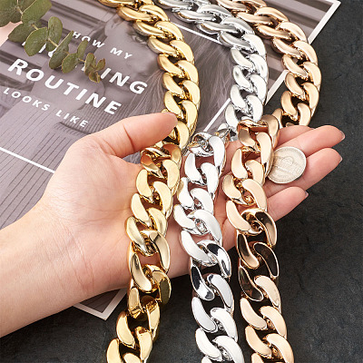 Handmade Plastic Curb Chains AJEW-FW0001-01-1