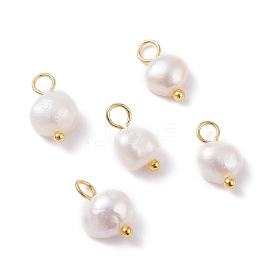 Natural Cultured Freshwater Pearl Charms PALLOY-JF01098-03-1