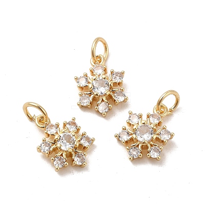 Rack Plating Brass Micro Pave Cubic Zirconia Pendants X-KK-E081-16G-1