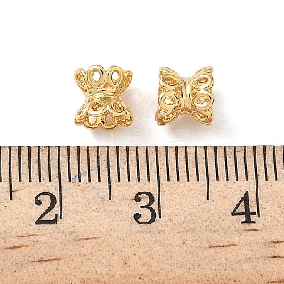 Brass Double Bead Caps KK-C099-10G-1