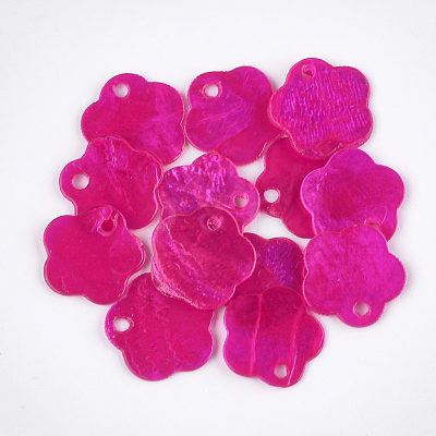 Spray Painted Capiz Shell Charms SSHEL-T006-08-1