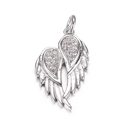 Brass Micro Pave Cubic Zirconia Pendants X-ZIRC-P060-23P-1
