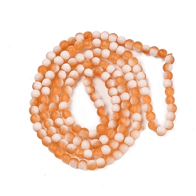 Frosted Crackle Glass Beads Strands GLAA-U001-8mm-M10-1