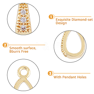 Brass Pave Clear Cubic Zirconia Pendants KK-HY0002-79-1