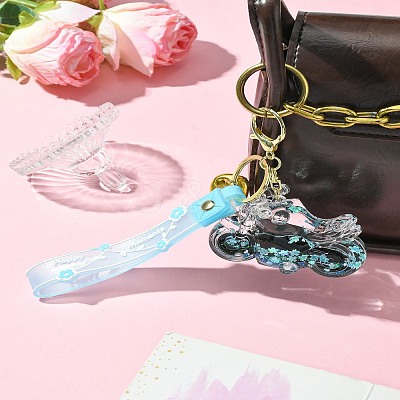 Motorbike Quicksand Acrylic Keychain KEYC-YW00057-01-1