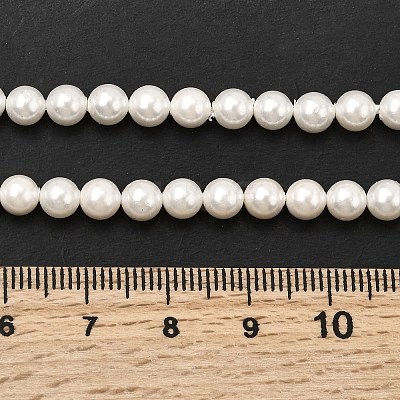 Electroplated Shell Pearl Beads Strands BSHE-K017-5mm-1