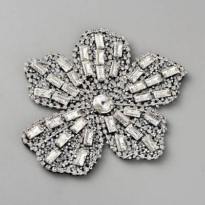 Felt & Rhinestone Embroider Thread Iron on/Sew On Patches PATC-WH0023-30C-1