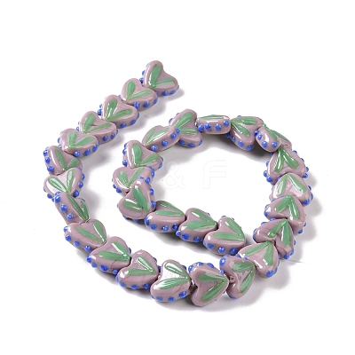 Heart Handmade Lampwork Beads Strands LAMP-G150-01H-1