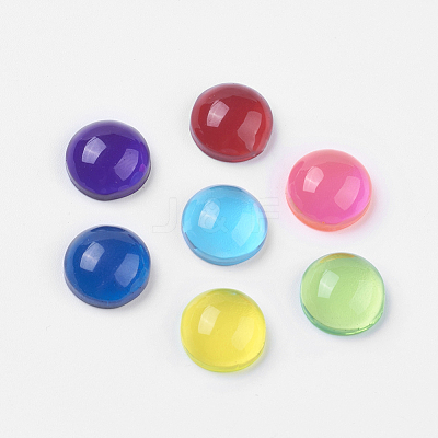 Mixed Color Transparent Resin Dome Cabochons X-CRES-Q092-12mm-M-1