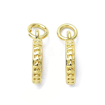 Rack Plating Brass Micro Pave Clear Cubic Zirconia Pendants KK-R157-06G-1