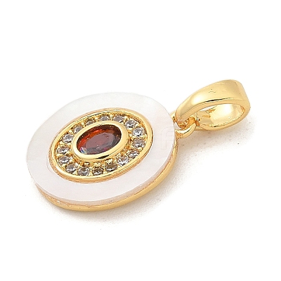 Brass Micro Pave Cubic Zirconia Pendents KK-M303-02G-04-1