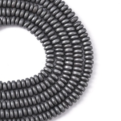 Matte Style Electroplate Non-magnetic Synthetic Hematite Flat Round Beads Strands X-G-M007-77-1