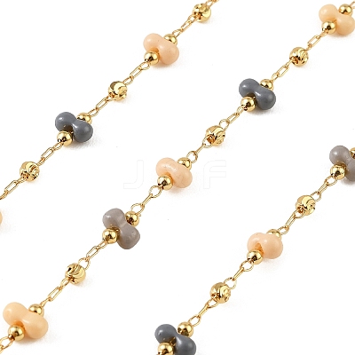 Handmade Brass Glass Beaded Chains GL-CBA1C06-08G-1