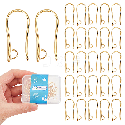 30Pcs Rack Plating Brass Earring Hooks KK-DC0002-39-1