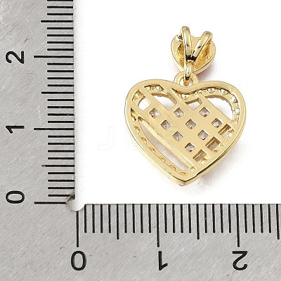 Brass Micro Pave Clear Cubic Zirconia Pendants KK-C263-06G-1