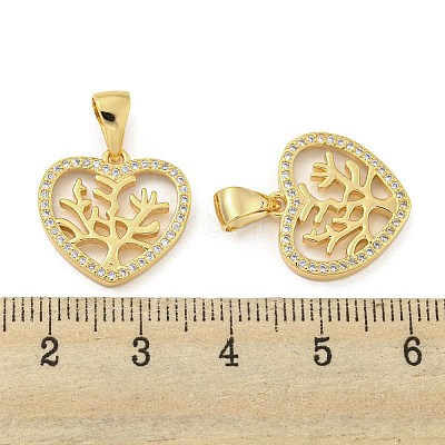 Brass Micro Pave Clear Cubic Zirconia Pendants ZIRC-P113-07D-G-1