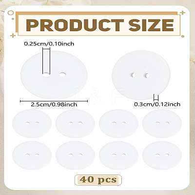 40Pcs Resin Buttons BUTT-LP0001-34-1