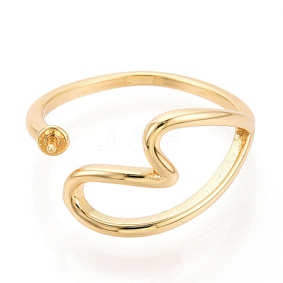 Heart Brass Cup Peg Ring Settings KK-N274-22G-1