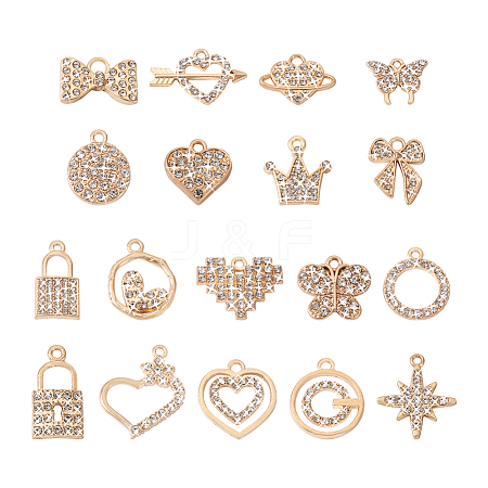 Kissitty 36Pcs 18 Style Alloy Pendants FIND-KS0001-15-1