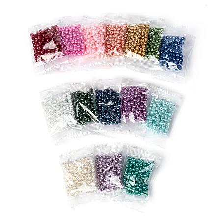 15 Colors Glass Pearl Beads HY-JQ0001-4mm-01-1