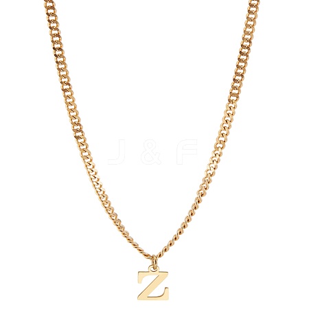 1Pc 304 Stainless Steel Letter Pendant Necklaces NJEW-LP0001-33Z-G-1
