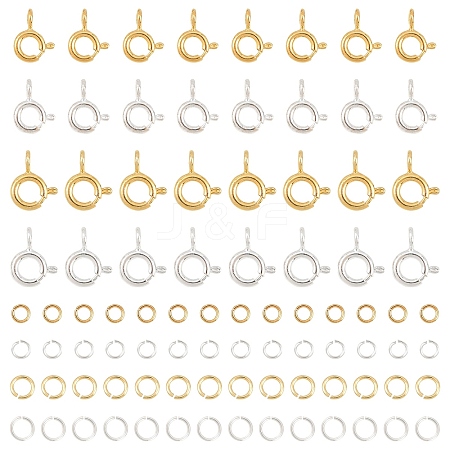 20Pcs 2 Styles Brass Spring Ring Clasps KK-YW0004-53-1