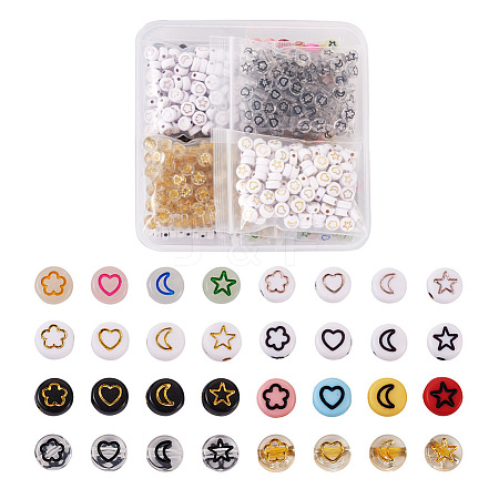 Cheriswelry 940Pcs 8 Style Acrylic Beads TACR-CW0001-03-1