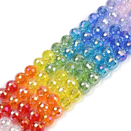Electroplate Glass Beads Strands X-EGLA-D300-06-8mm-1