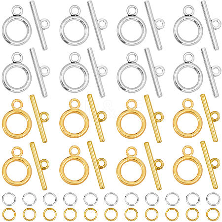 60Pcs 2 Colors Tibetan Style Alloy Toggle Clasps FIND-SP0001-24-1