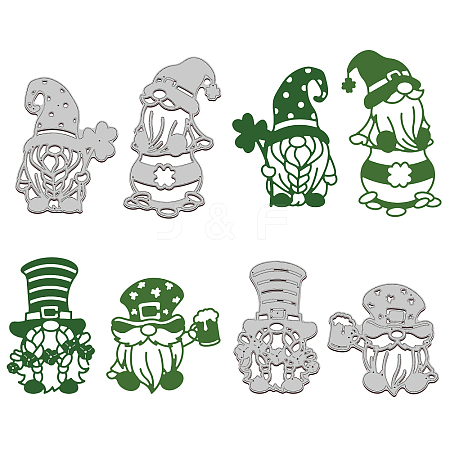 4Pcs 4 Styles Saint Patrick's Day Carbon Steel Cutting Dies Stencils DIY-WH0309-739-1