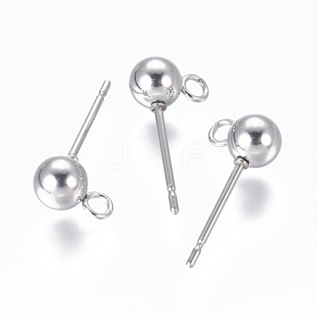 Non-Tarnish 304 Stainless Steel Ear Stud Components STAS-F227-18C-P-1