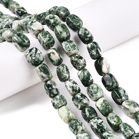 Natural Green Spot Jasper Beads Strands G-T138-96-1