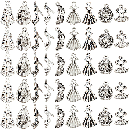 90Pcs 9 Styles Alloy Pendants FIND-SC0013-94-1