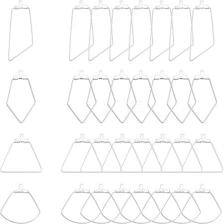 48 Pcs 4 Styles 304 Stainless Steel Pendants STAS-UN0022-08P-1