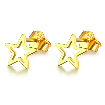 Classic 925 Sterling Silver Five-pointed Star Stud Earrings YP0706-1-1