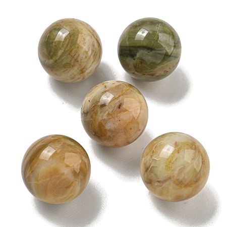 Natural Crazy Agate Round Ball Figurines Statues for Home Office Desktop Decoration G-P532-02A-21-1