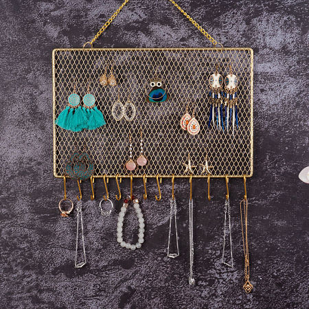 Rectangle Metal Jewelry Display Mesh Hanging Rack PAAG-PW0010-004A-1
