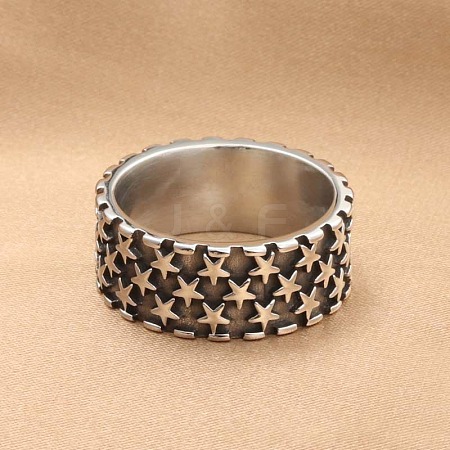 Punk Style 304 Stainless Steel Finger Rings for Men FS-WG83721-03-1
