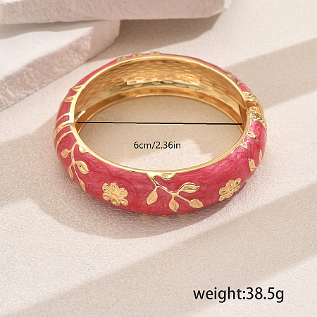 Vintage Elegant Flower Alloy Hinged Bangles for Women's Holiday Wear RJ0827-1-1