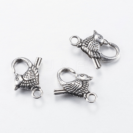 Tibetan Style Alloy Lobster Claw Clasps X-TIBE-T002-25AS-NR-1