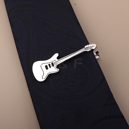 Stainless Steel Guitar Shaped Tie Clips PW-WGF86B0-04-1