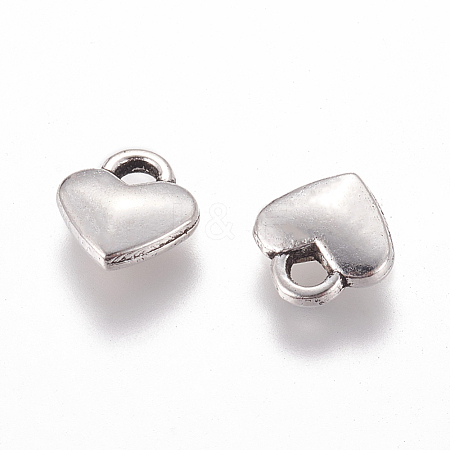 Tibetan Style Alloy Heart Charms TIBEP-LFH260Y-LF-1
