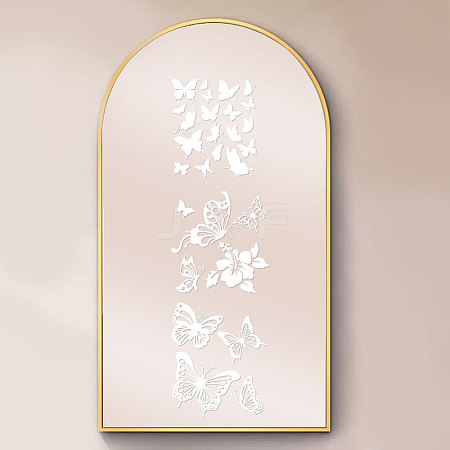 Waterproof Reflective Plastic Mirror Stickers DIY-WH0668-006-1