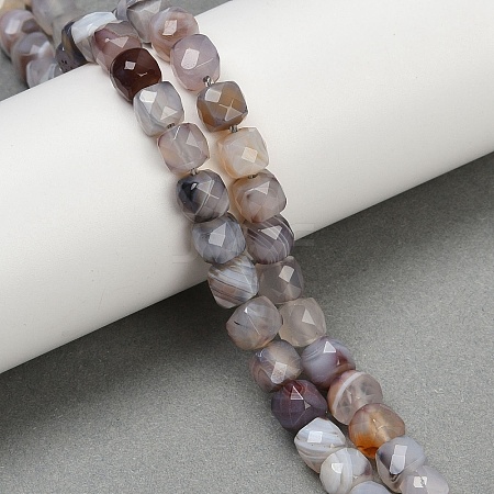 Natural Botswana Agate Beads Strands G-H078-C37-6mm-1